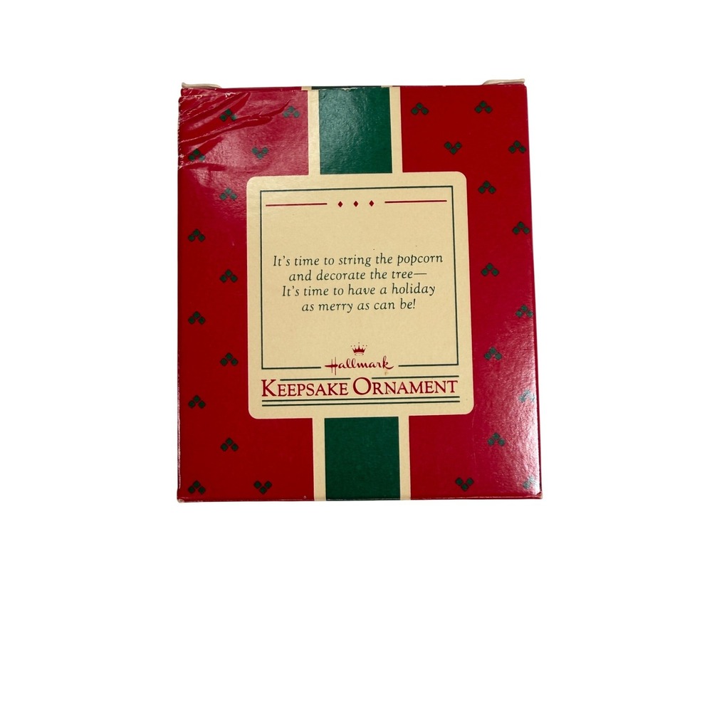 Vintage 1986 Hallmark Popcorn Mouse Handcrafted Ornament Chris Mouse Box - Picture 2 of 8